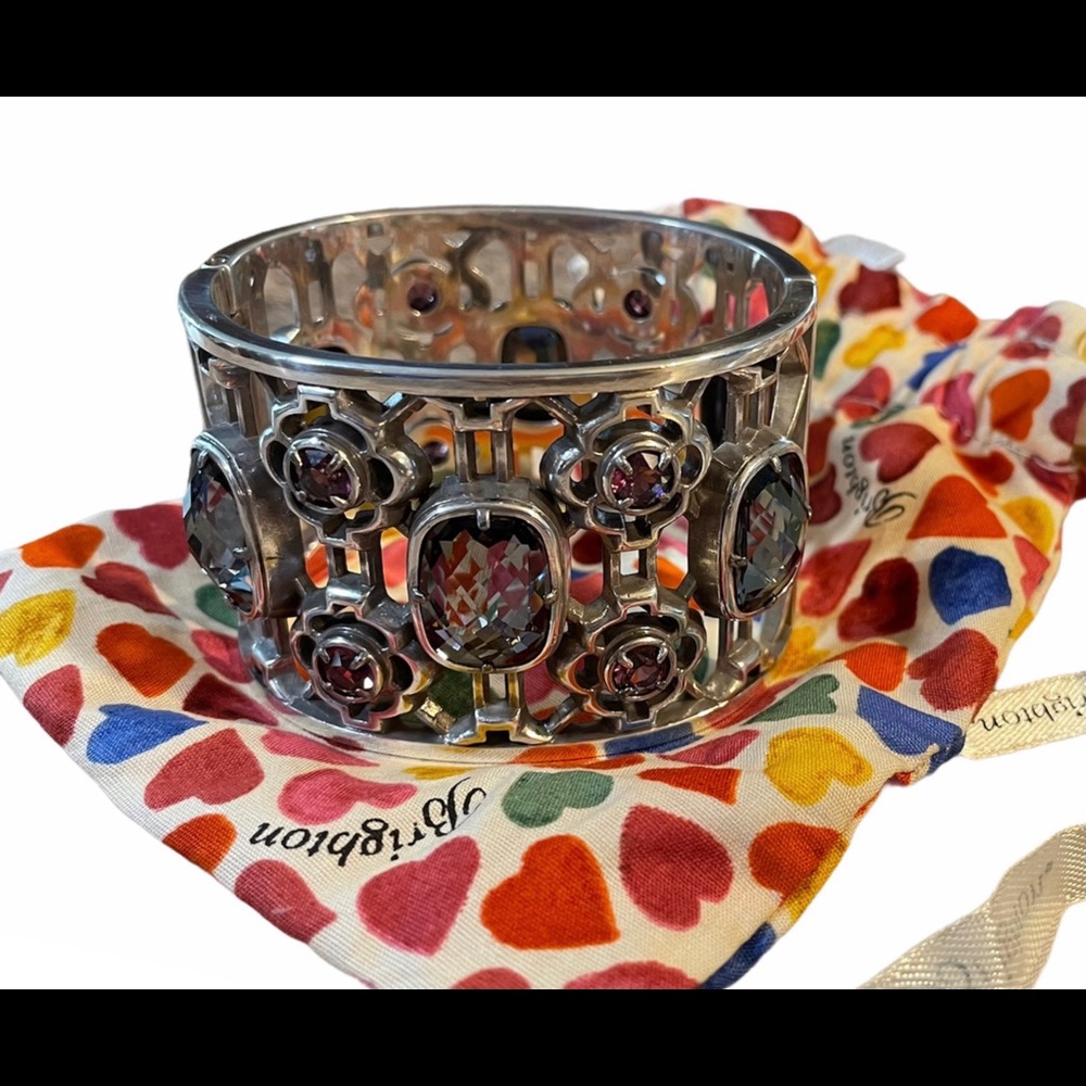 ♥️ Brighton Silver Plated Crystal Cuff Bracelet